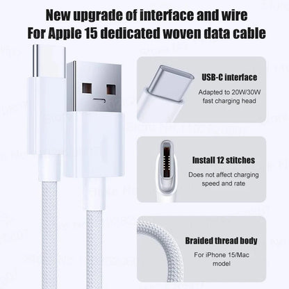Câble IPhone USB / USB-C 16 15 14 13 12 11 Pro Max 35W